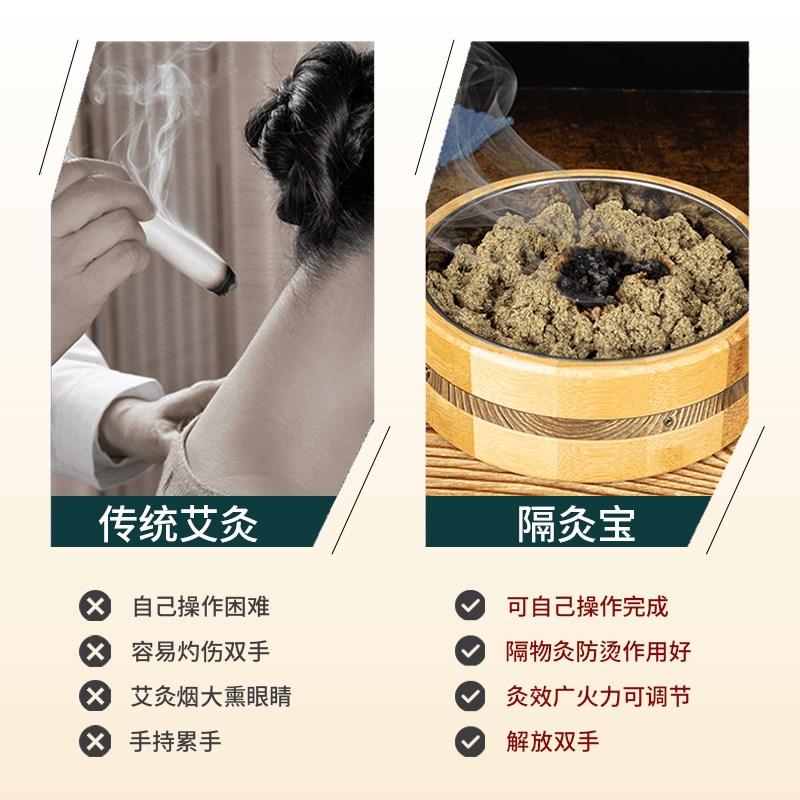 热销艾绒专用艾灸盒隔姜灸肚脐灸工具家用神阙关元灸罐腰腹专用隔
