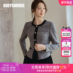 小西装 高级灰色修身 上衣11559 洋气针织短外套女2025秋季 罗衣法式