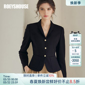 小西装 短款 女春季 长袖 外套07455 职业OL商务修身 罗衣知性黑色正装