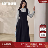 罗衣赫本风黑色背心连衣裙女春季 优雅通勤收腰显瘦大摆裙子13486