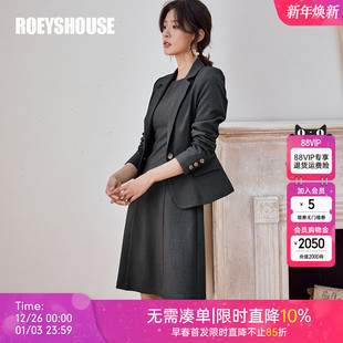 场合外套连衣裙修身 女正式 正肩两件套11782 套装 罗衣通勤职业西装
