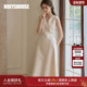 正式 罗衣优雅通勤无袖 连衣裙女夏季 场合气质杏色大摆中长裙11740