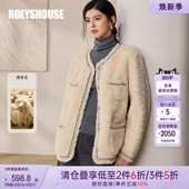 罗衣高级富家千金保暖皮草女冬巨好看皮毛一体圆领毛呢外套13163