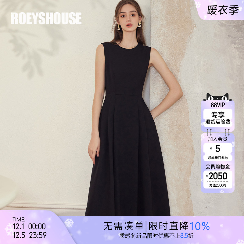 罗衣优雅大摆无袖连衣裙