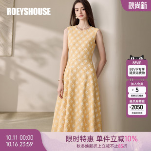高级肌理感大摆中长裙11735 新款 罗衣优雅提花无袖 连衣裙2025春季