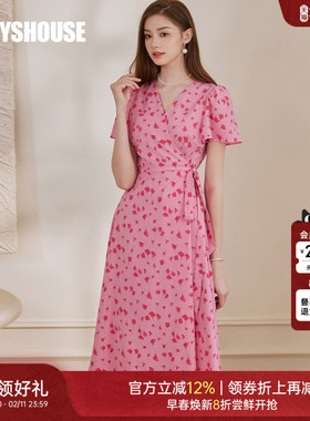 罗衣优雅浪漫碎花连衣裙2025夏季新款法式度假风大摆茶歇裙08572