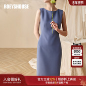 修身 罗衣气质纯色职业连衣裙女夏季 轻职场通勤无袖 中长裙子01790