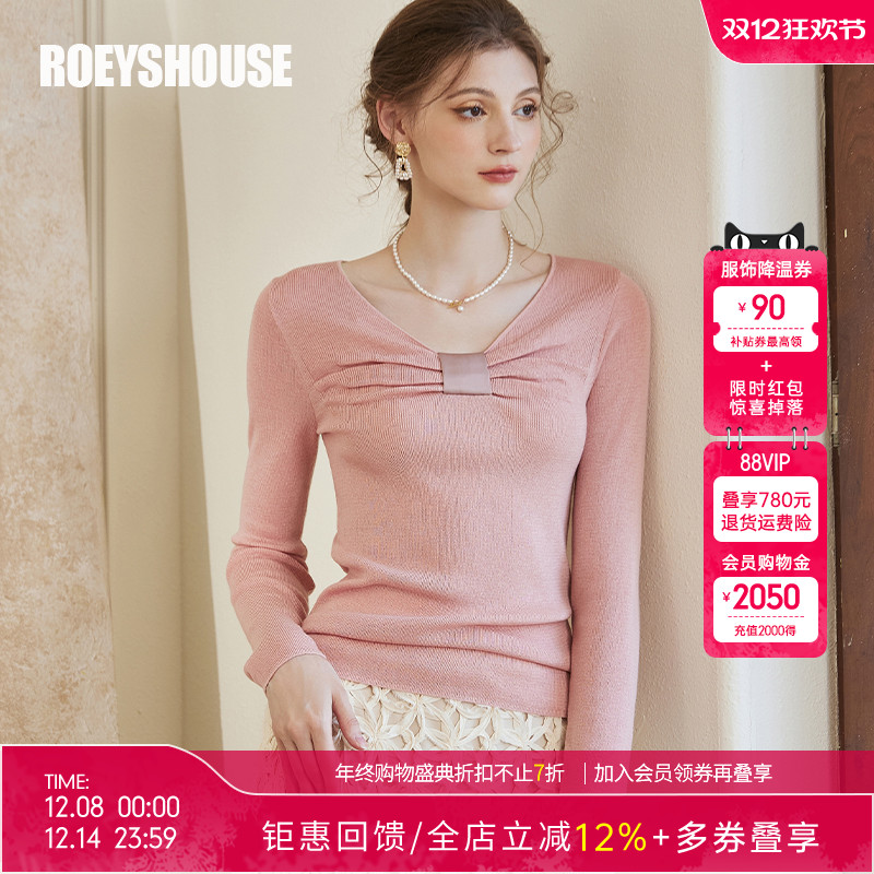 罗衣山羊绒桑蚕丝套头毛衣