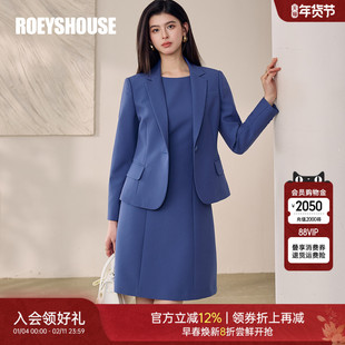 罗衣职场OL风西装套装女春季知性气质商务外套连衣裙两件套13633