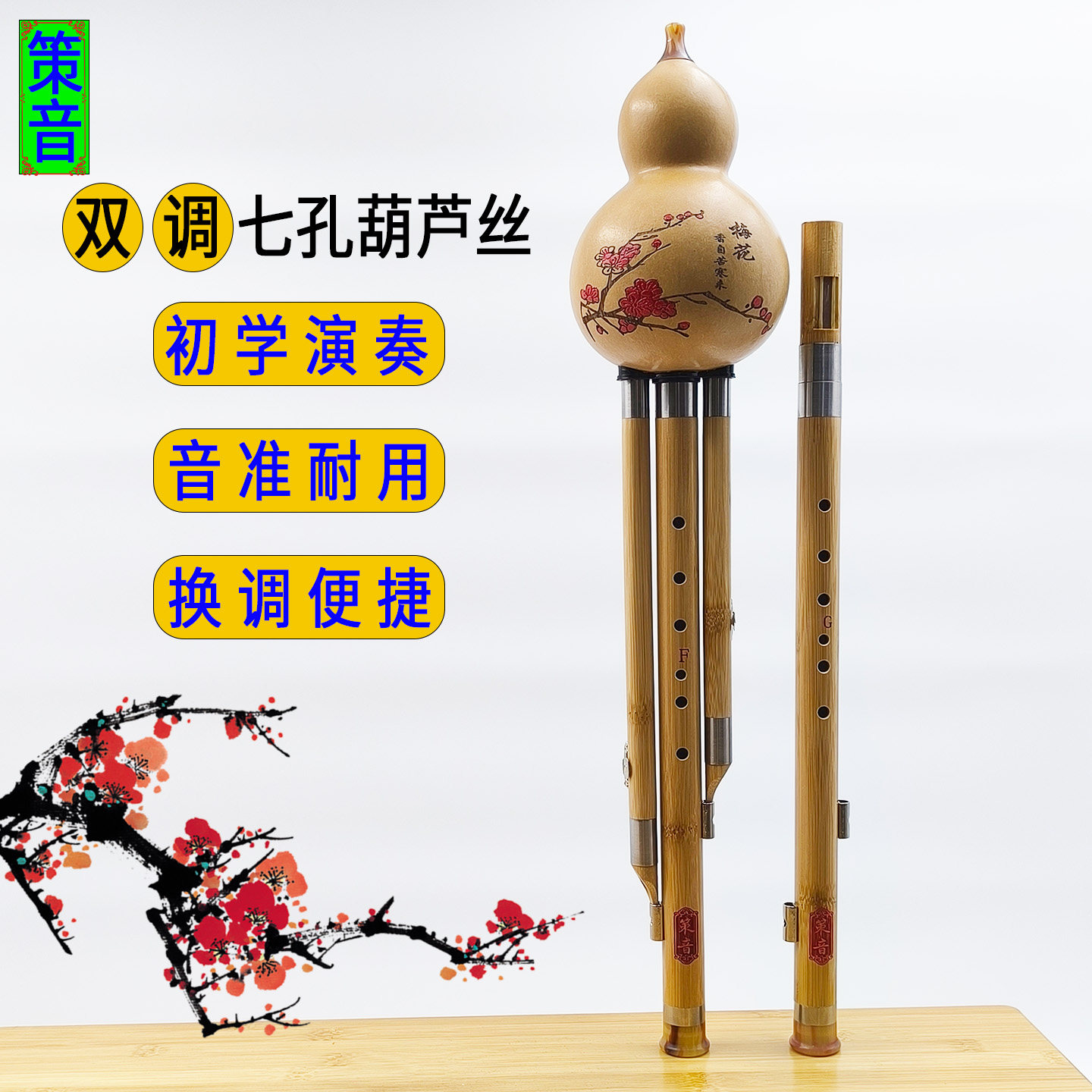 楠竹双调葫芦丝F加G降B加C调音准易吹耐用成人演奏专业乐器不易裂