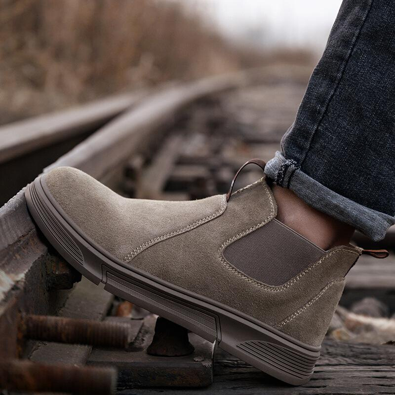 防砸劳保鞋刺焊工工作烫冬季穿电焊男一脚蹬底高帮钢包头工地轻便