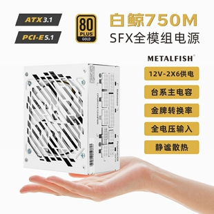 鱼巢SFX750W电源PCIE5.1全模组白ATX3.0金牌80PLUS迷你ITX小机箱