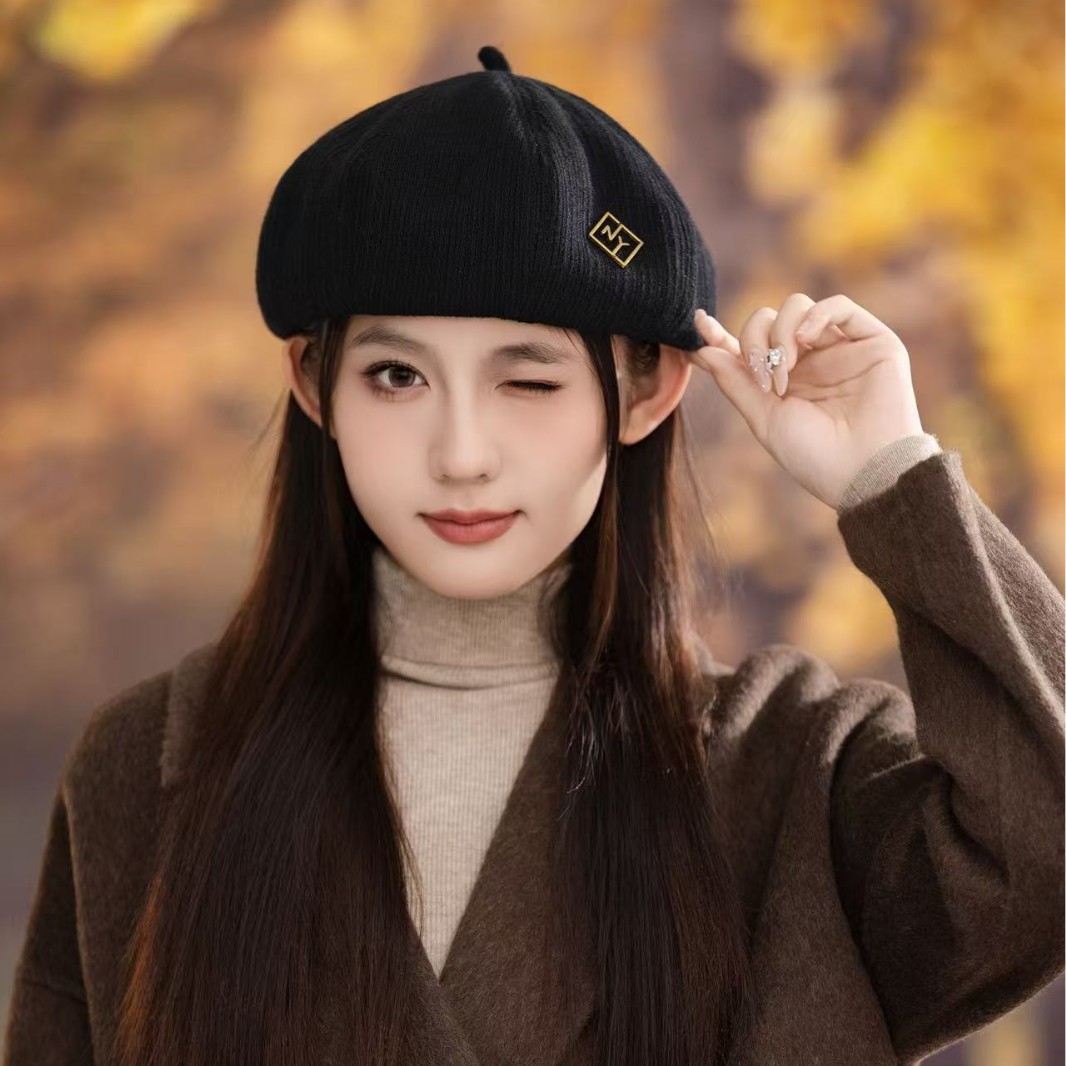 贝雷帽女韩版百搭显脸小画家帽