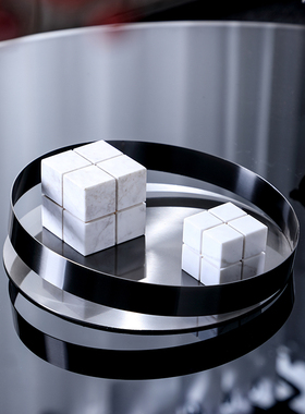 意式风极简样板金属大理石摆件