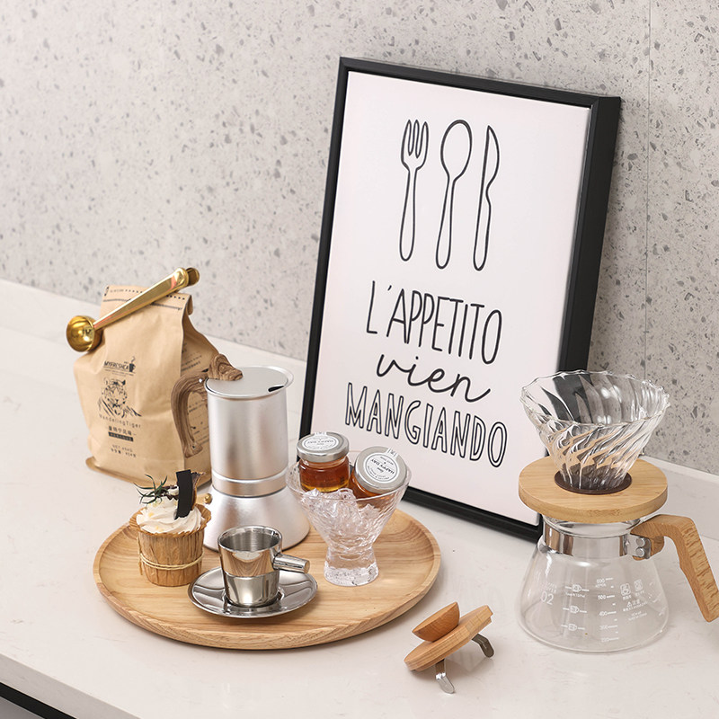 现代轻奢创意组合咖啡主题厨具简约风格餐厅厨房样板间设计师摆件