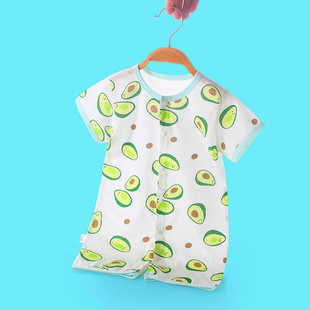 婴儿夏季连体衣薄款宝宝短袖连体哈衣新生婴儿衣服男女爬服夏装