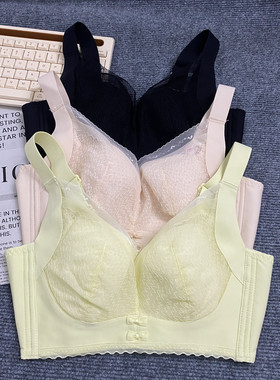 无钢圈文胸C杯0.3cm薄款大胸显小收副乳舒适透气内衣安琪儿2737