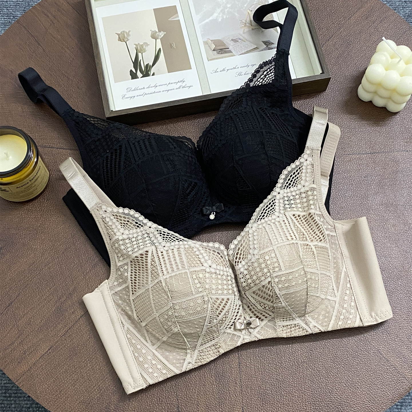 特价 无钢圈文胸内衣1.5cm中厚小胸调整聚拢收副乳四扣心感美9205