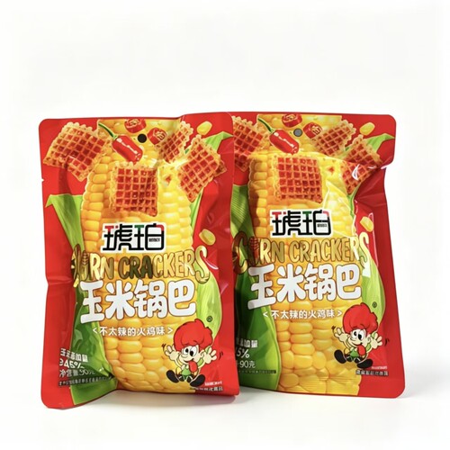 琥珀玉米锅巴90g不太辣火鸡味网红膨化零食办公室解馋充饥小吃