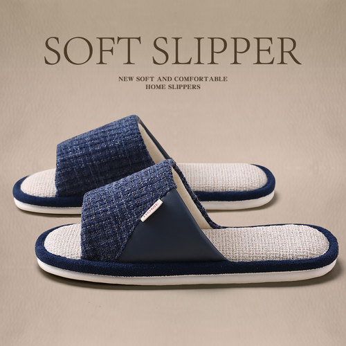 亚麻拖鞋男士2025新款夏季室内家居软底防滑透气防臭棉麻布拖鞋男