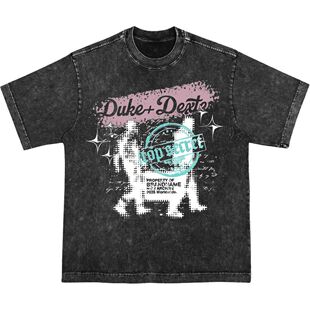 DUKE+DEXTER 美式复古水洗做旧渐变扎染高街嘻哈虚化人物短袖T恤