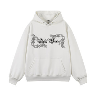 DUKE+DEXTER 百搭字母logo印花高街舒适户外宽松连帽落肩长袖卫衣
