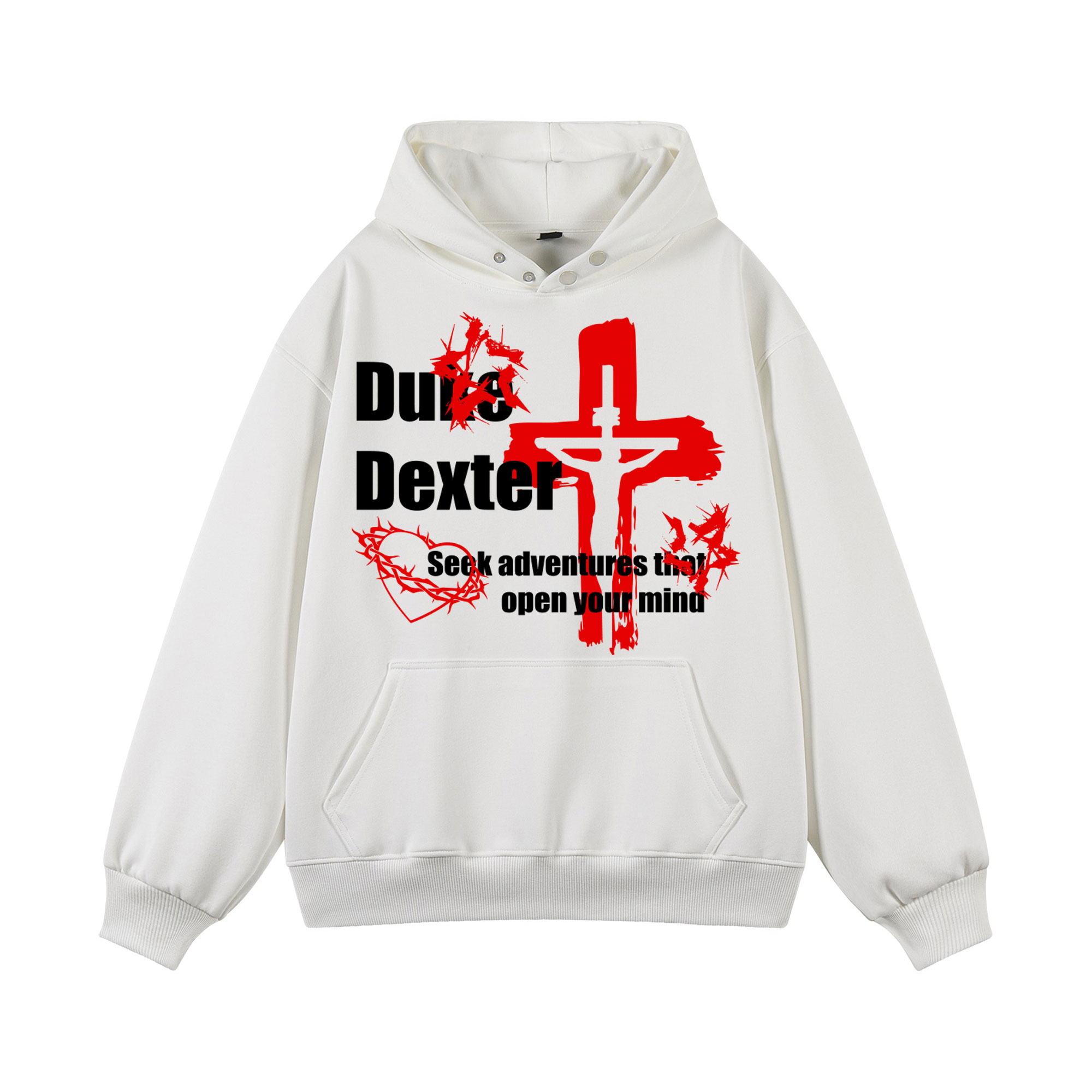 DUKE+DEXTER 百搭户外潮流设计感宽松简约重磅小众连帽卫衣
