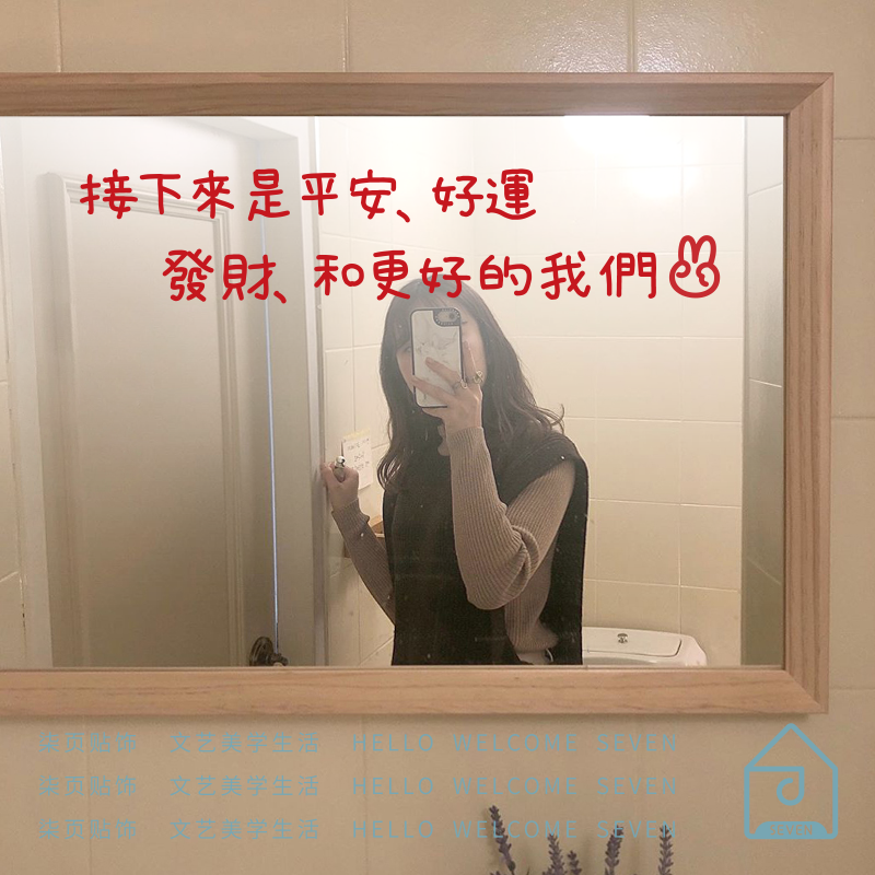 新年元旦春节日气氛围装饰店铺玻璃门橱窗户镜子自拍照祝福字贴纸