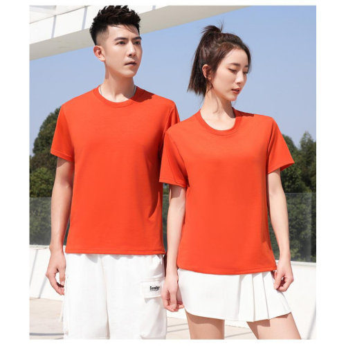 定制夏季工作服班服纯棉T恤圆领