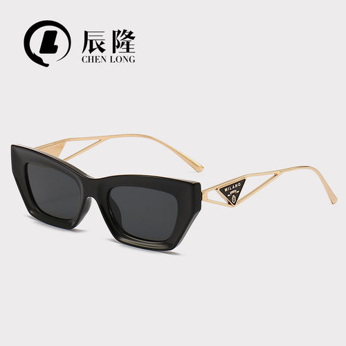 外销欧美PRA女士太阳镜8267多边形时尚金属开车墨镜