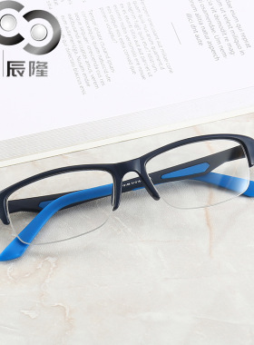 新款TR90运动光学镜片眼镜架防滑硅胶眼镜框半框外销18199