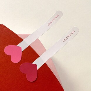 120枚情人节心形长条礼品封口贴礼盒罐头包装装饰贴心意礼物贴纸