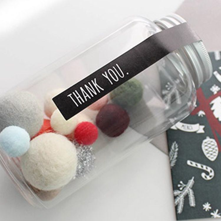 125枚价 简洁黑条thank you长条封口贴 礼物贴 礼品包装装饰贴纸