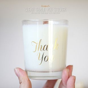 透明烫金THANK YOU感谢礼品包装封口贴 装饰贴 标签贴 回礼贴纸