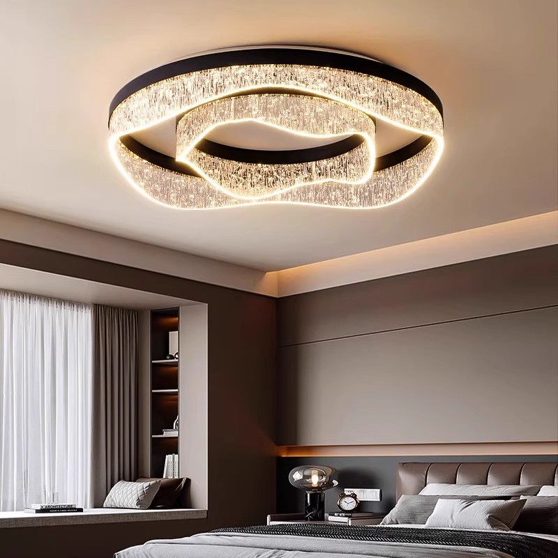 灯品仕意式极简卧室灯吸顶灯创意个性波浪圆形房间主灯具全光谱