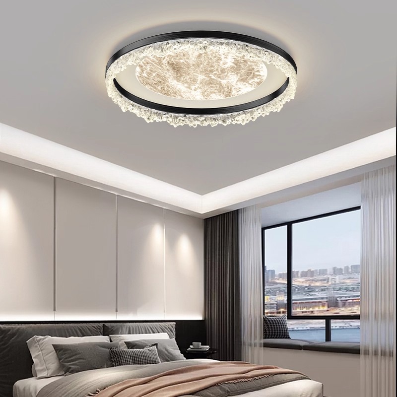 灯品仕卧室灯冰川超亮浪漫高端中山灯具现代简约led吸顶灯卧室