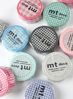 日本MT手账胶带DECO方眼格子草莓薄荷经典基础款多款和纸胶带整卷