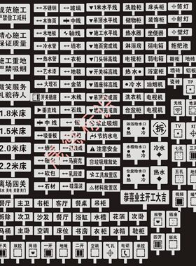 装修放样标识牌工地喷漆字母放线定做带把手家装全景水电定位模板
