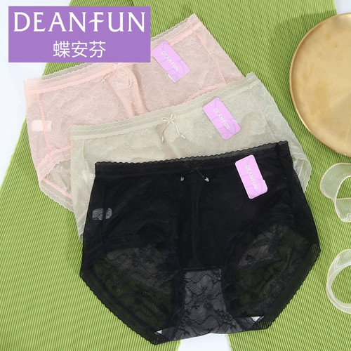 蝶安芬蕾丝女性感透明包臀无痕薄