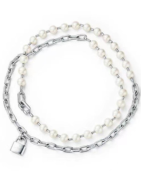 简约气质珍珠项链女锁骨链ins风潮设计感配hi网红同款冷淡风饰品