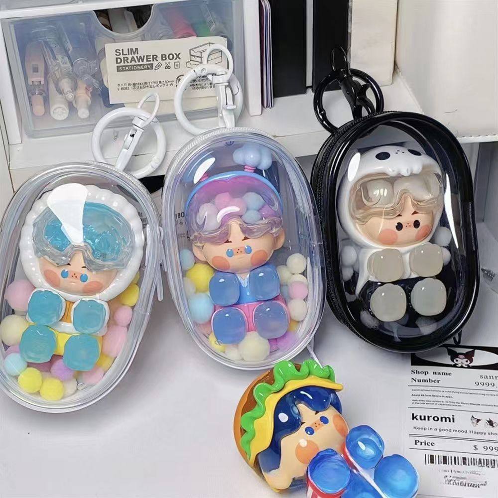 labubu盲盒溜娃胶囊封闭娃包超大号晒娃包便携随身外出展示防尘包