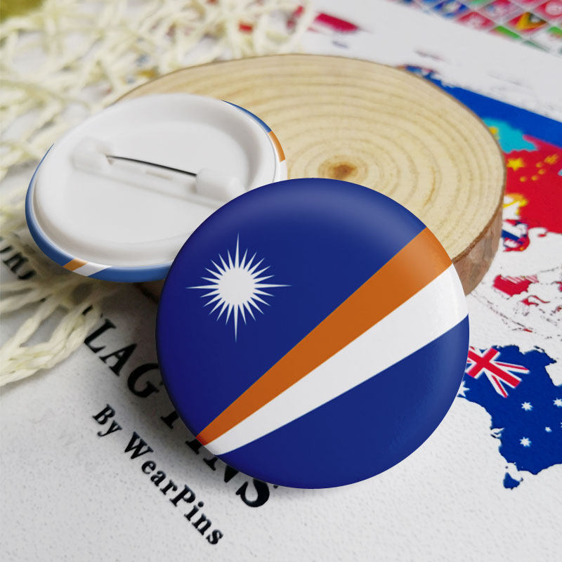 国旗胸针马绍尔群岛国旗胸章 马歇尔群岛胸徽 世界各国旗帜胸针