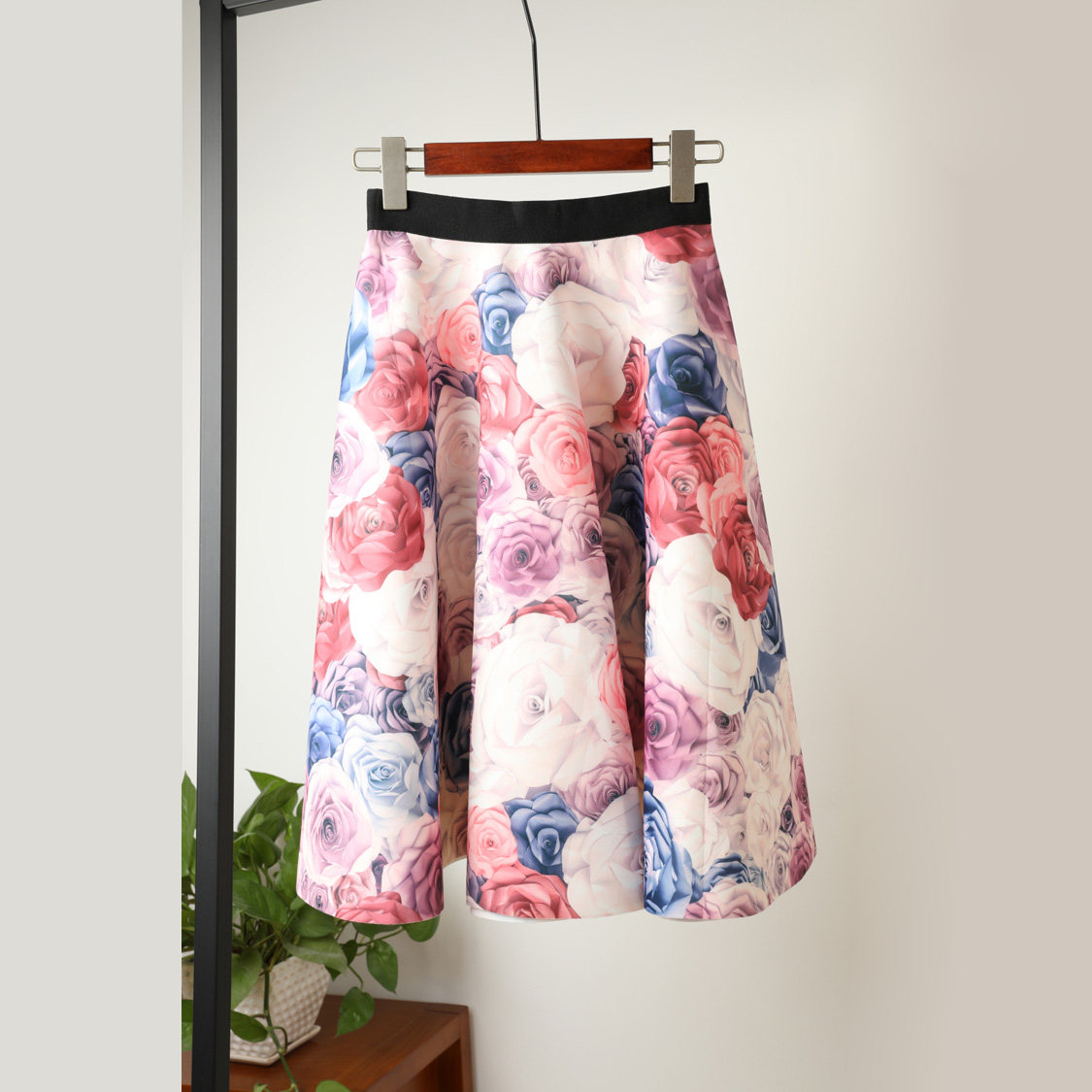 秋冬松紧腰花朵高腰中长款太空棉半身A字蓬蓬大摆伞裙女半身裙H10|ruв категории Женская одежда, юбка - от Buy2taobao.com для оказания профессиональной услуги покупки агента Taobao