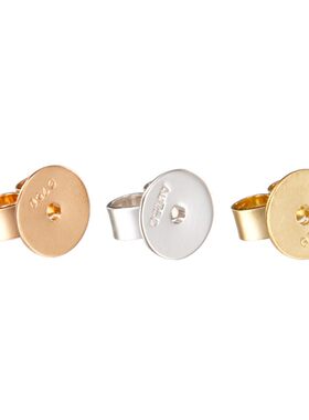 18K金配件G18K金平底耳迫 钻石耳钉后面的耳塞 AU750耳堵G18k