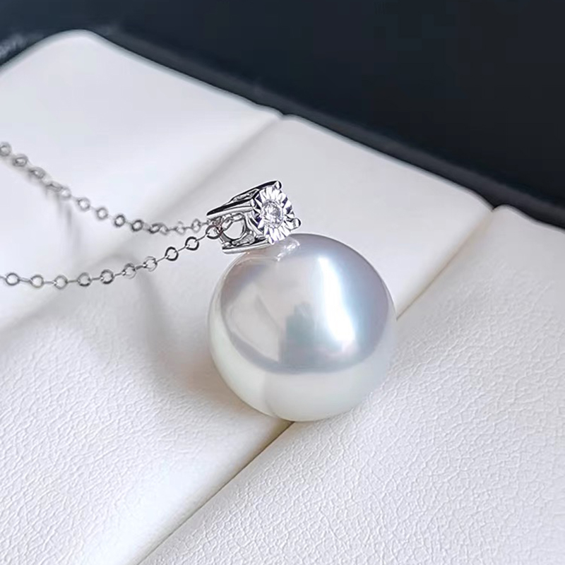 澳白珍珠镶天然钻石K金配件