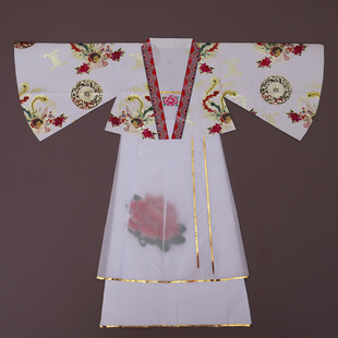 龙袍龙衣仙家纸袍东海公主服饰手工纸衣服 小龙女长袍仙衣长裙女款