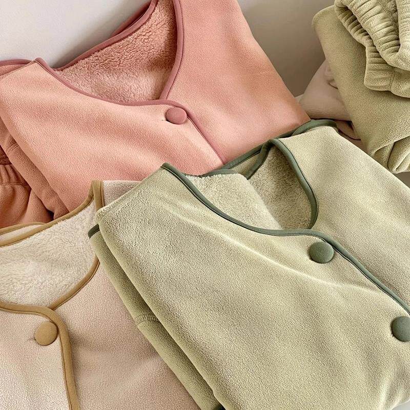 高级感法兰绒睡衣女款春秋季2026年新款大码加绒保暖珊瑚绒家居服