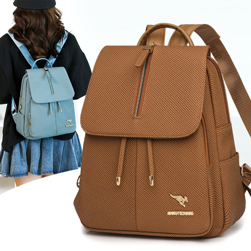 冬季新款PU休闲简约风双肩包女大容量百搭通勤背包轻便书包,箱包皮具/热销女包/男包,双肩背包,淘宝优惠券,粉丝福利购,淘宝优惠卷