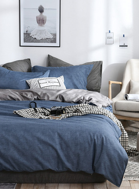 4尺床笠式四件套床罩床包1.8x2.2加长4尺半1.35米48寸全包橡筋款