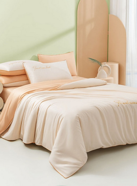 纯色60s长绒棉全棉四件套纯棉三件套100棉床笠式床上用品美式简约